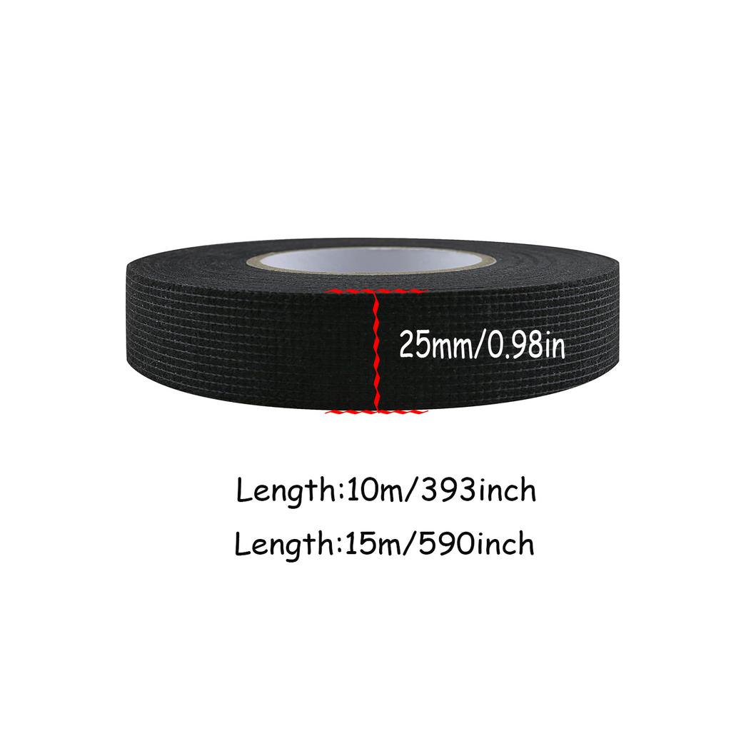 1/3/5 Rolls Heat-Resistant Flame Retardant Wiring Loom Tape 10/15 Meters, for Car Harness Protection, Wide 9/15/19/25mm