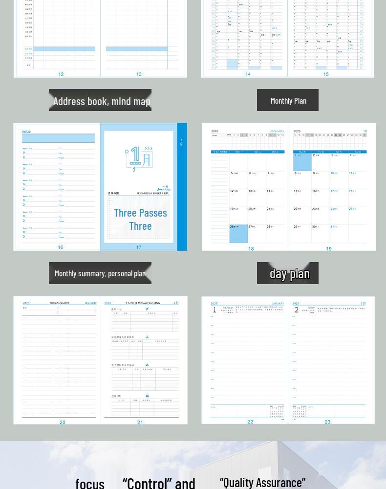 2026 Daily Planner: Efficient 365-Day Time Management Journal, Thick Notebook
