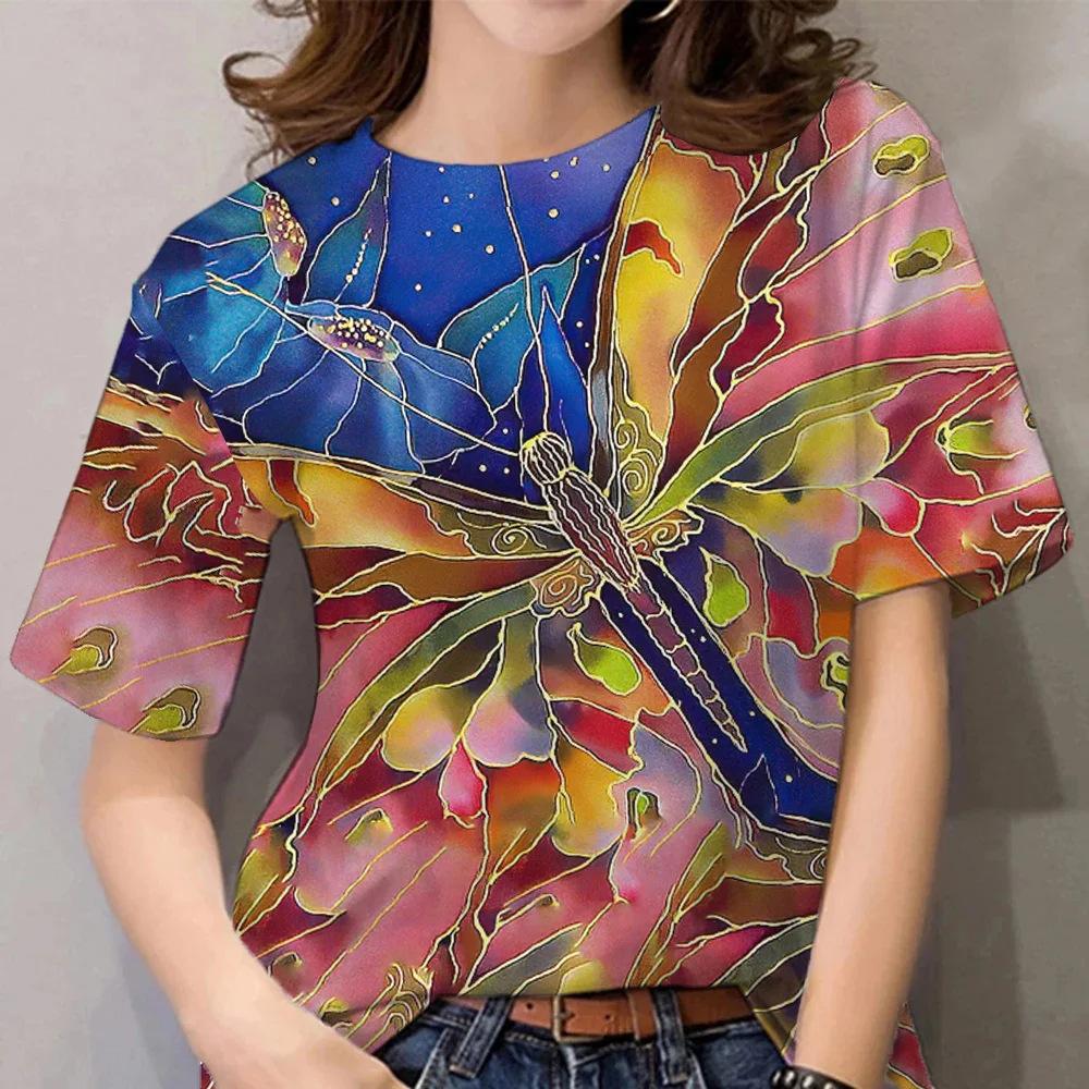 

Colorful Floral Print 3D Printed Women s Comfortable Short Sleeved V-neck T-shirt 5XL