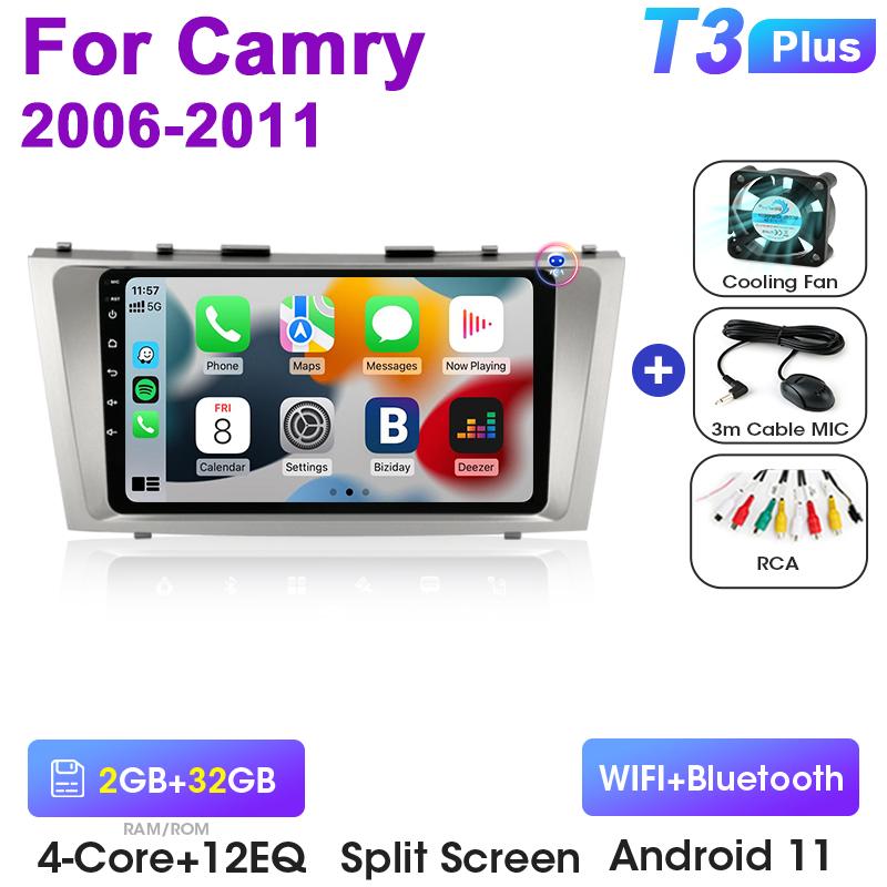 2 Din Android 12 Autoradio Für Toyota Camry 7 XV 40 50 2006 - 2011 Multimedia Video Player GPS 4G Carplay Auto Stereo Head Unit