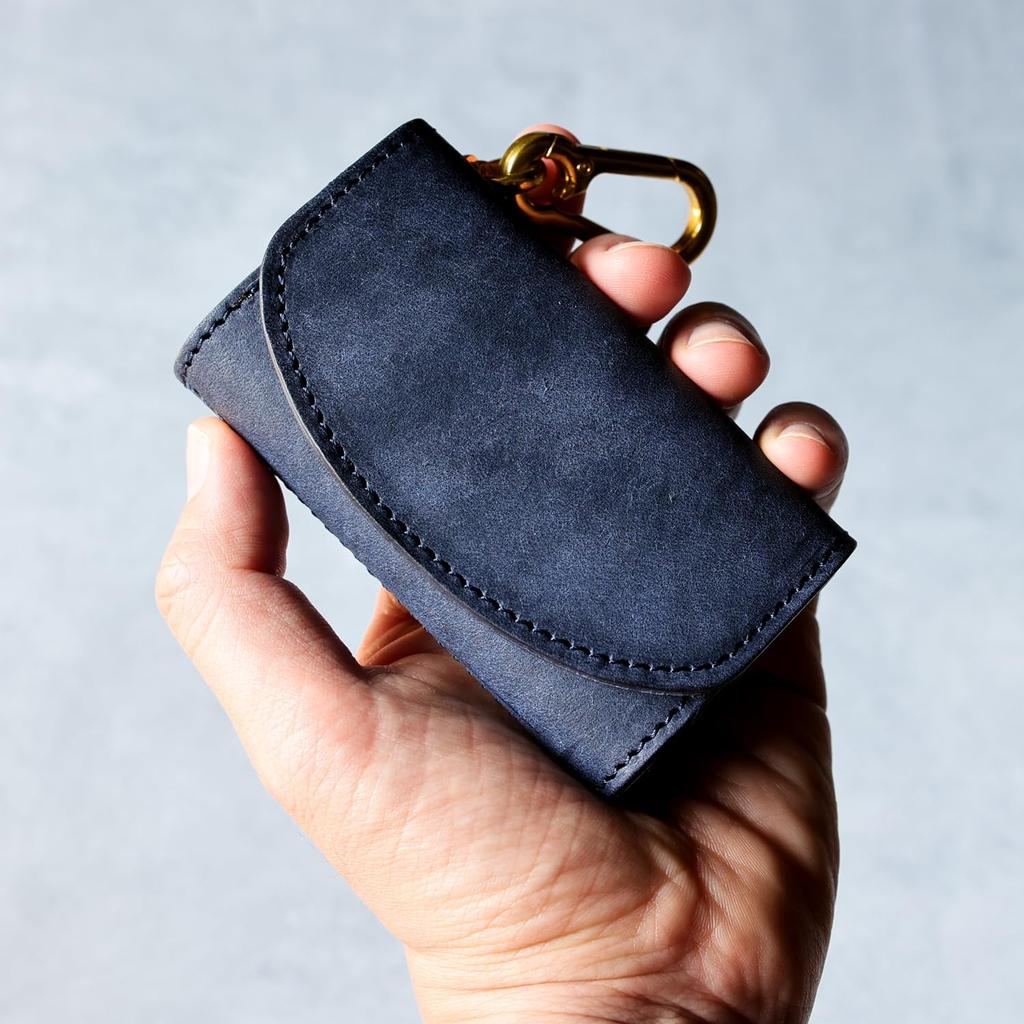 [AURAMU] Made In Japan Carabiner Key Case & Coin Case Italian Leather Coin Purse Genuine Leather Women's Men's Smart Key Compatible Wallet MARGOT TOTT