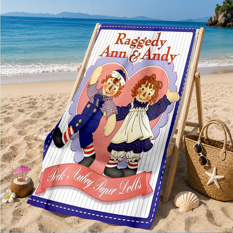 Raggedy Ann And Andy Adventure Beach Towel, Quick-drying, Easy to Care for, Suitable for Both Fitness and Beach Vacations,Sports Essential