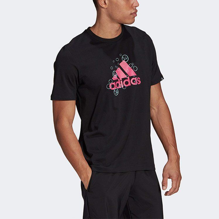Adidas T Shirts Men's Black Crew Neck Moderate Straight Fit GL3696