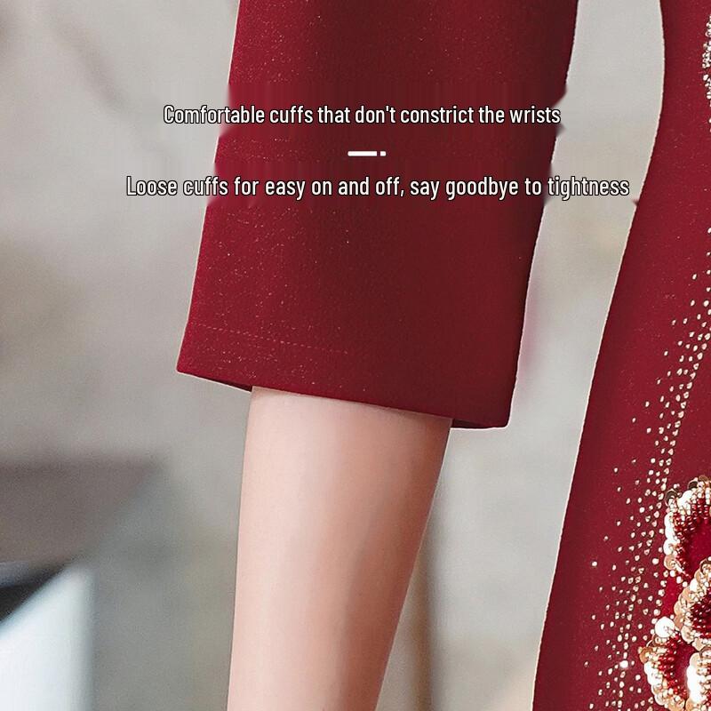 Datang Furen Women's Embroidered Qipao Dress for Mature Women