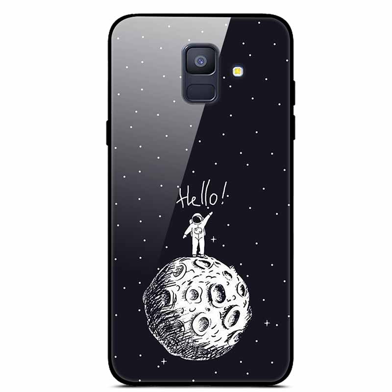 For Samsung Galaxy A8 Plus Cases A6 A7 2018 A8 2018 Tempered Glass Hard Back Cases For Samsung A6 Plus Covers Coque A7 A9 A8Plus
