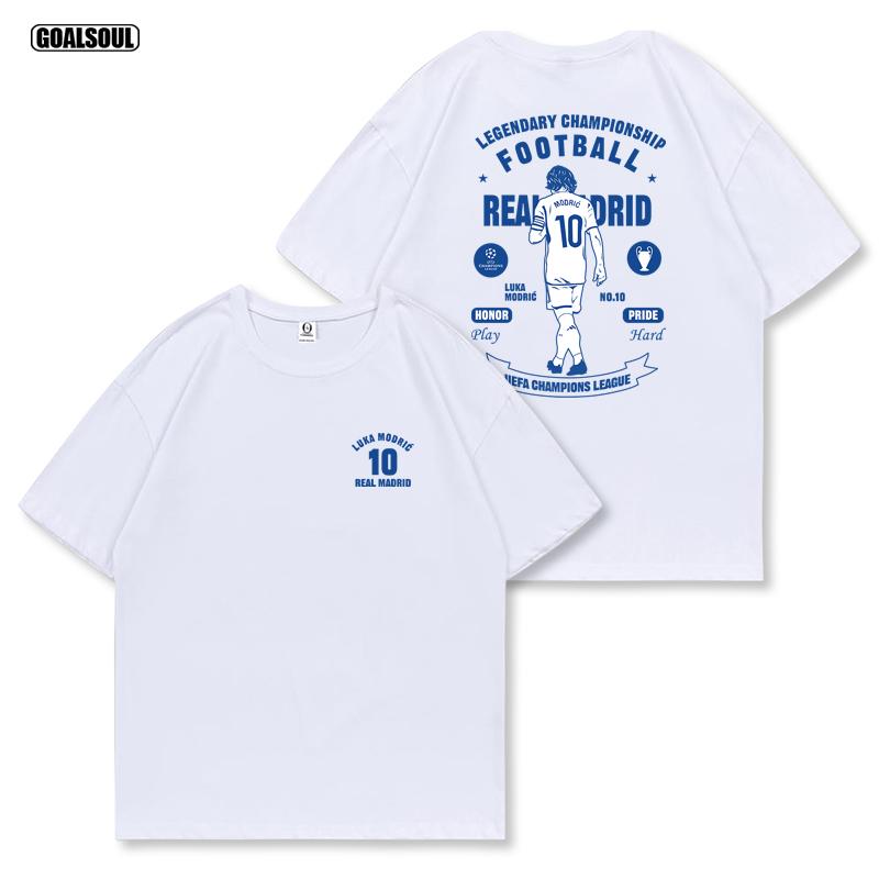 2025 MODRIC tričko Real Madrid Ne. 10 MoDRIc Fotbalová Trendová Značka Americký Retro Ležérní Bavlna Krátký Rukáv Vysoká Kvalita Ins