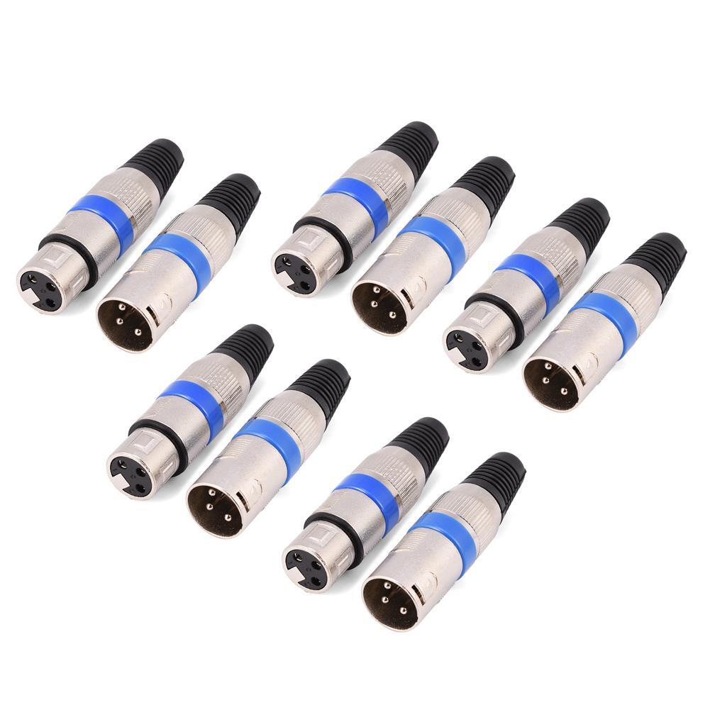 5 perechi 3 pini XLR microfon microfon o conector mufă masculin mufă femelă