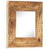 Hand Carved Mirror 50x50x2.5 cm Solid Mango Wood
