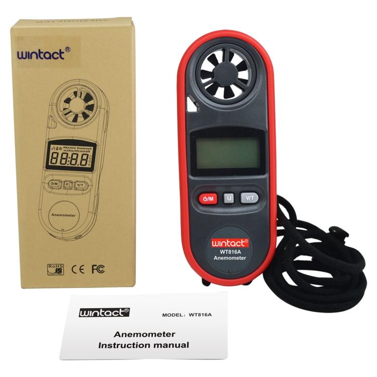 Wintact WT816A Digitales Elektronisches Thermometer Anemometer