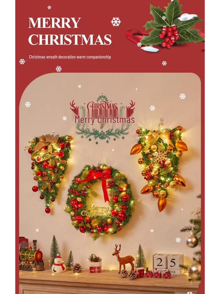 Christmas Door Wreath & Holiday Ornament for Festive Decor