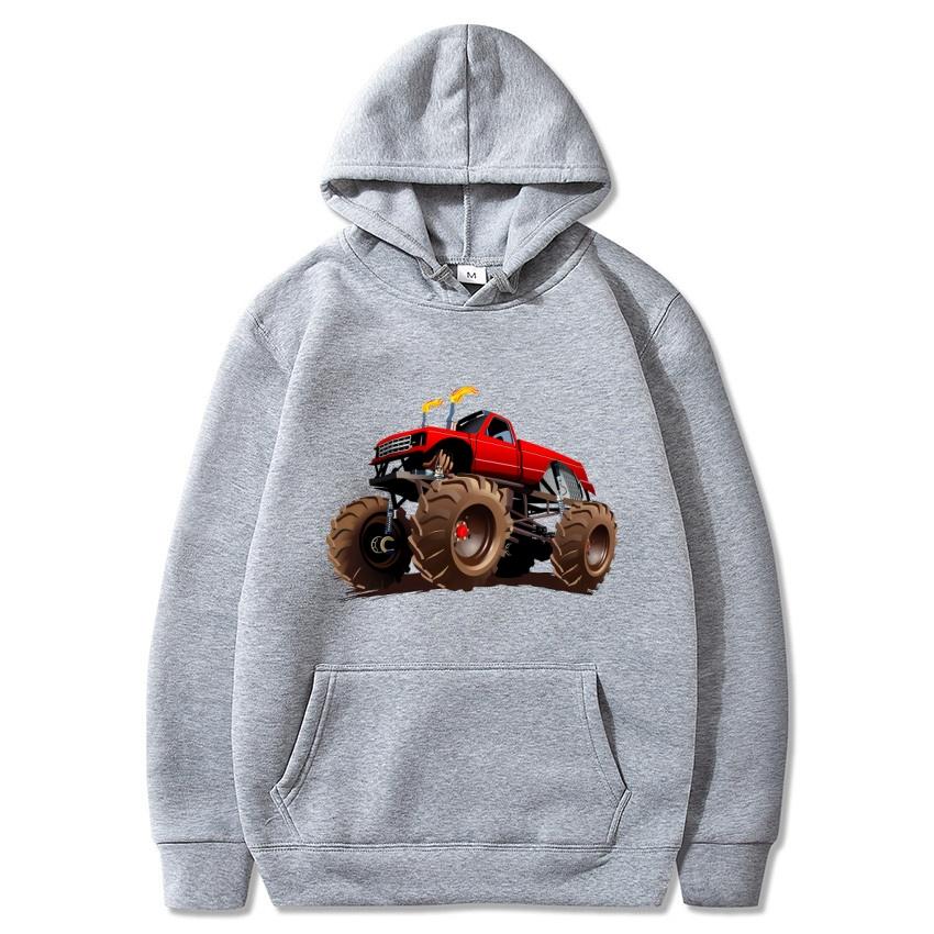 American Monster Truck Bigfoot Printed Hoodie Autumn/Winter New Street Fashion Hoodie Daily Casual Warm Hoodie Holiday Gift