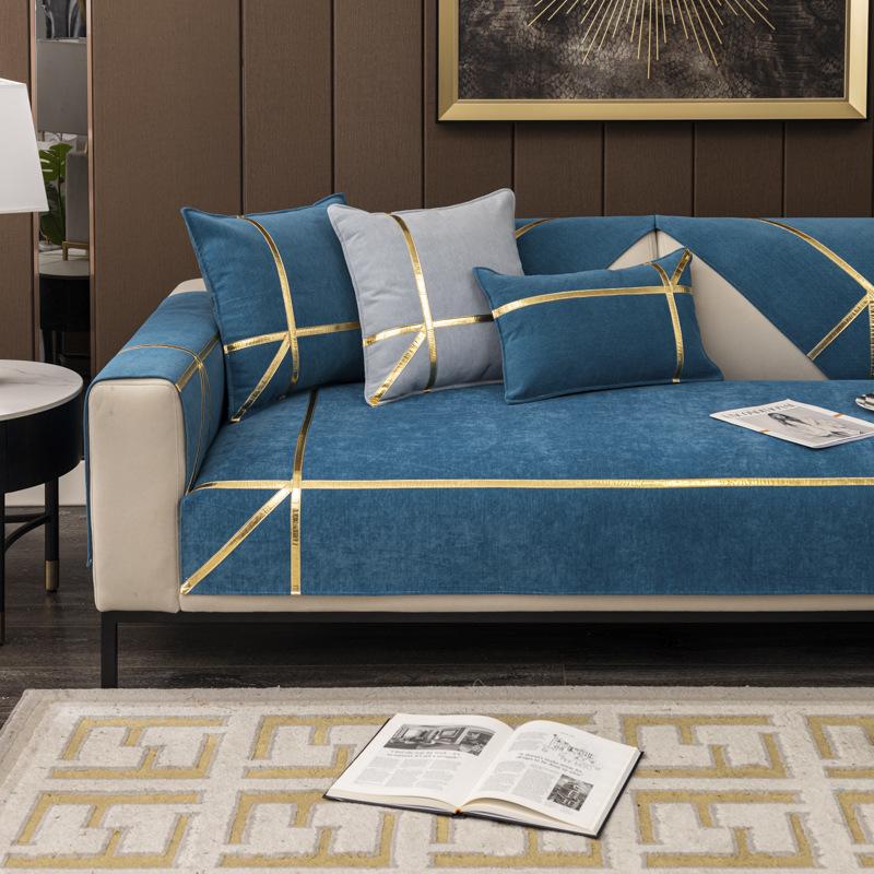 Husă de canapea nouă de lux, culoare solidă, chenille, Phnom Penh, husă de canapea, anti-alunecare, previne zgârierea animalelor de companie Huse de canapea pentru sufragerie