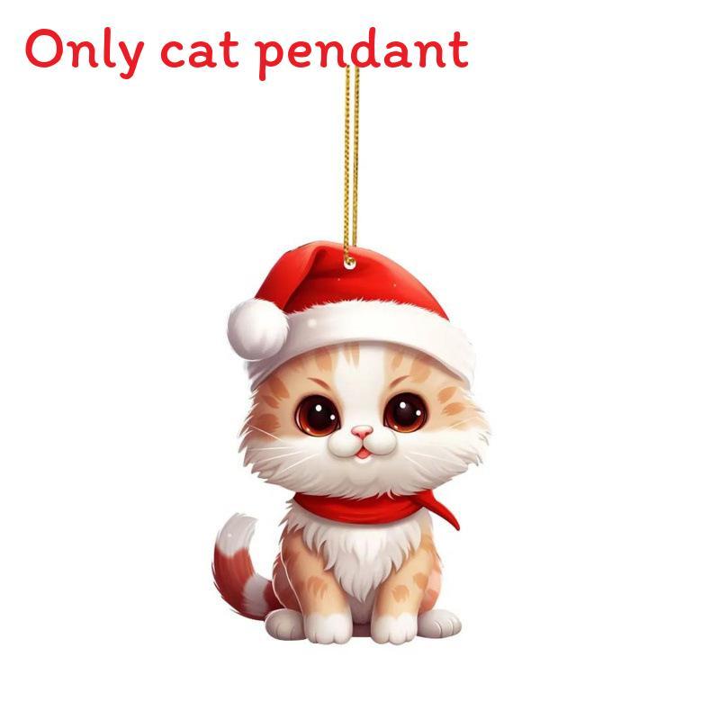 

Christmas Cat Car Pendant Acrylic Decor For Festive Vehicle Accessories
