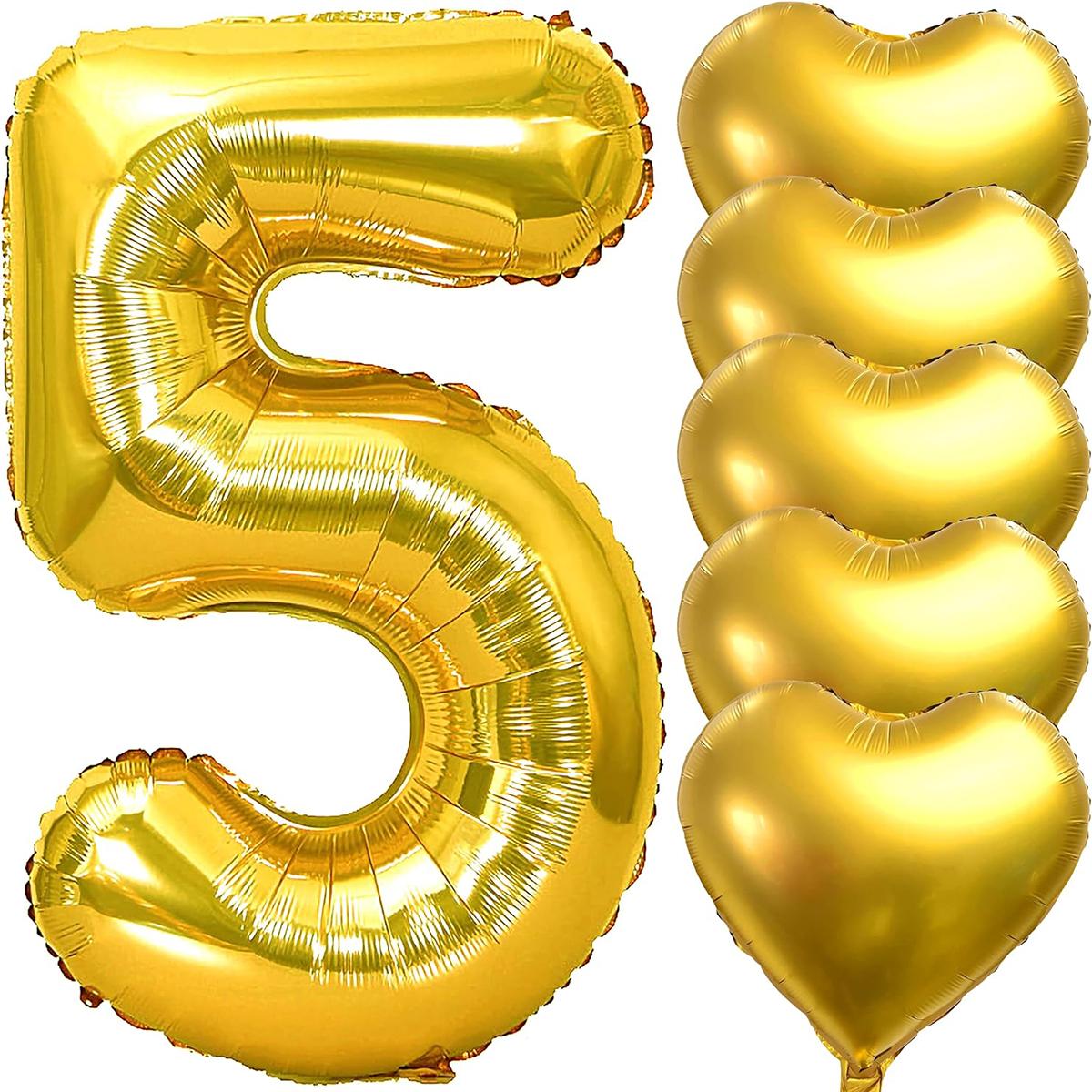 

6 шт. воздушные шары с номерами 32 дюйма, золотые, очень большие, из фольги, гигантский гигантский гелий, майларовый металлический воздушный шар с номерами, воздушные шары в форме сердца для вечеринки по случаю дня рождения