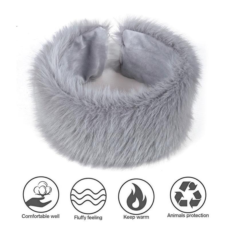 1Pc Hatless Windproof Hat Hoop Warm Acrylic Fiber Fashion Hair Accessory Hat Plush