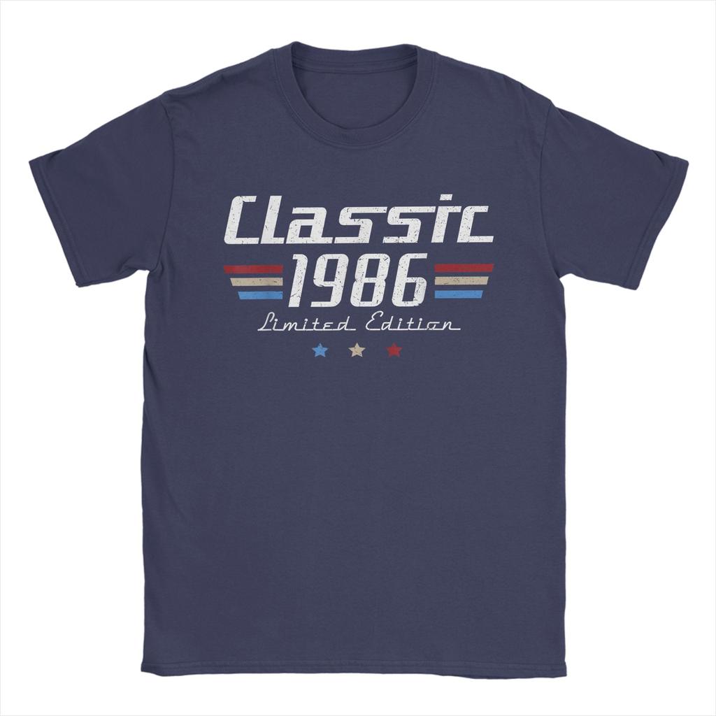40 Year Old Gifts Vintage Classic 1986 40th Birthday T Shirts Men Cotton Novelty TShirts Round Neck Tee Shirt Clothes Summer