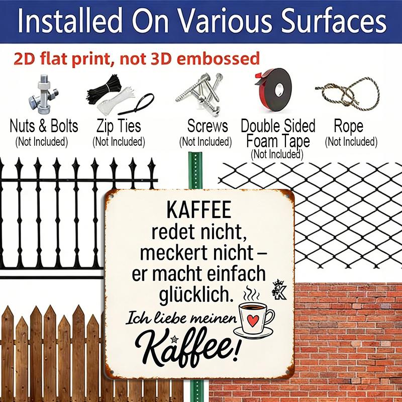 2D Flat 1pc, Vintage Metal Sign, Decorative Plaques and Ornaments, Theme, Humorous Retro Style, Perfect for Kitchens, Cafes, Restaurants, Offices