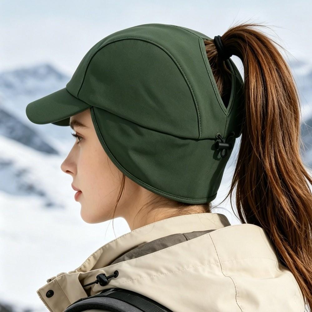 Warm Ear Flap Baseball Cap Adjustable Snapback Winter Sports Hat Fashion Visor Peaked Cap