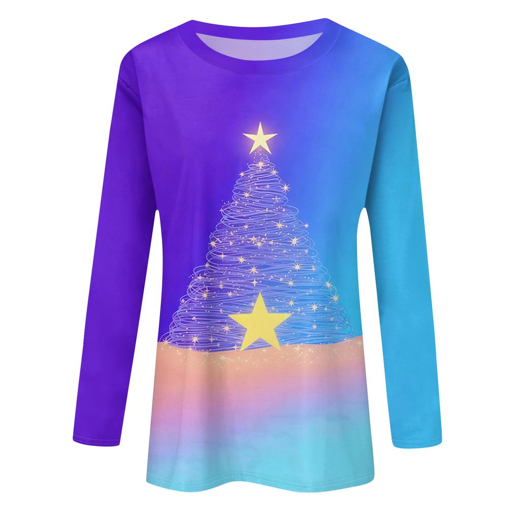 Women's Loose Comfortable Casual Fashion V-Neck Christmas Print Long Sleeve Hoodie