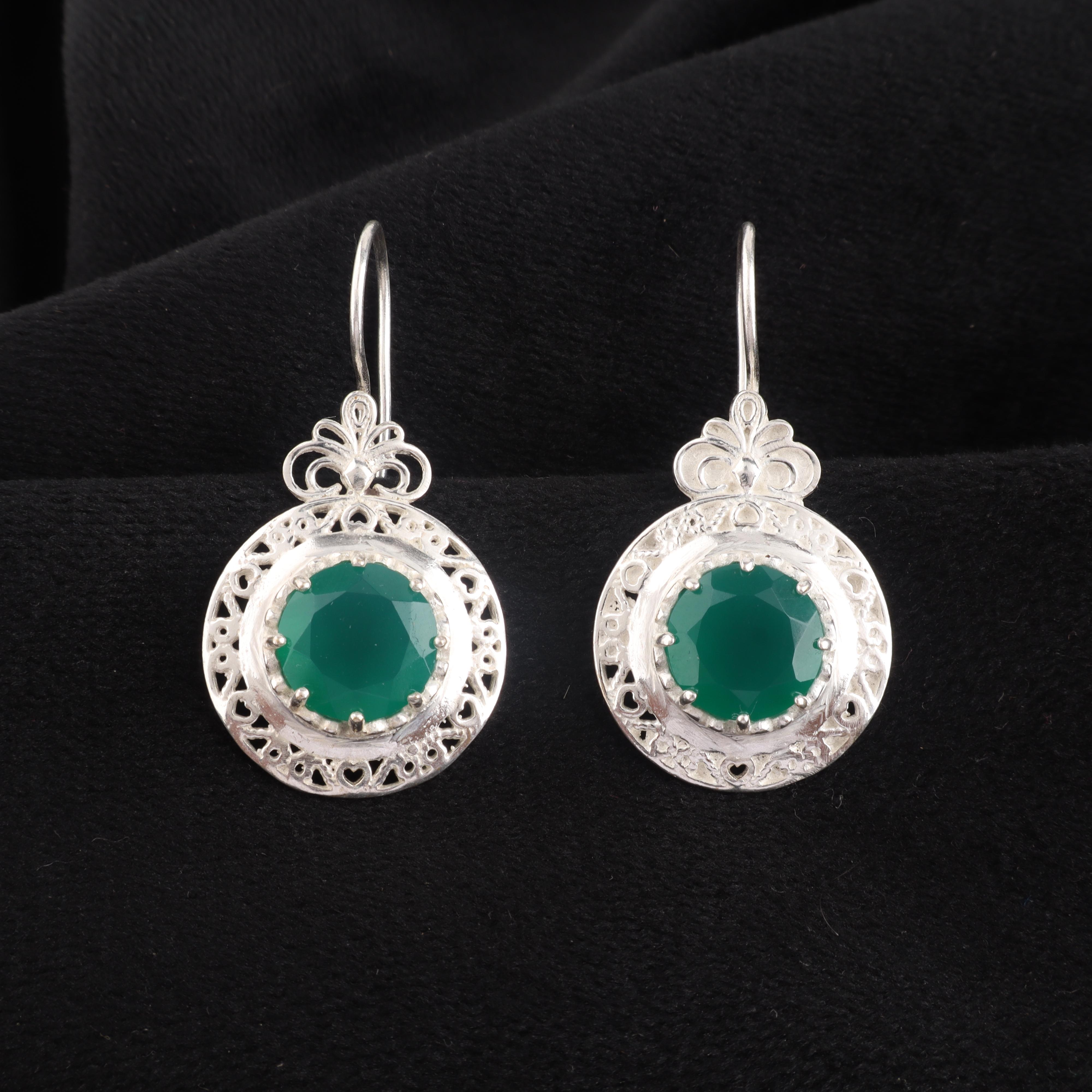 

Серьга из зеленого оникса, серебро 925 пробы, украшение для месяца рождения мая, уникальная серьга с ониксом для свадьбы CE-25-20