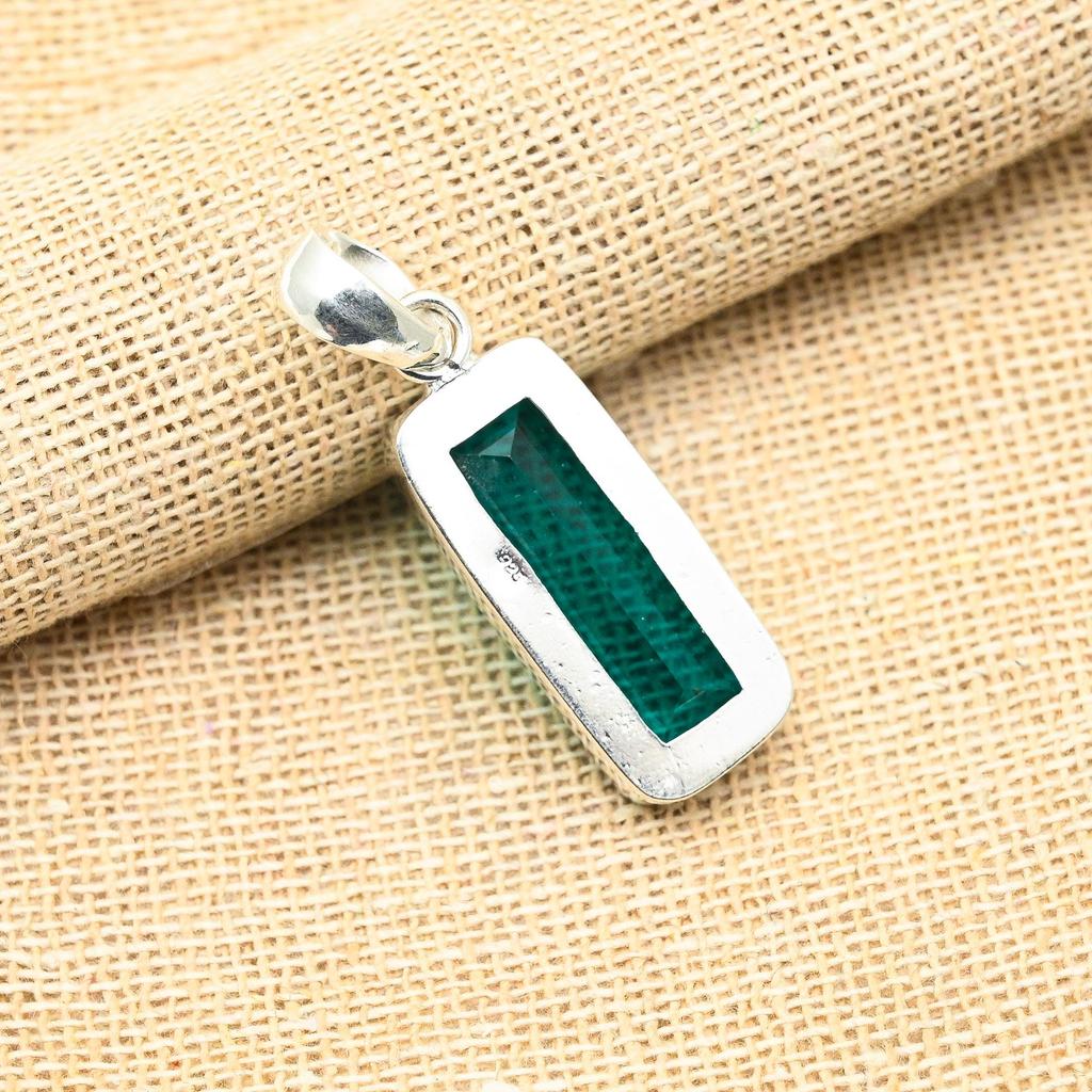 Indicolite Gemstone Handmade 925 Sterling Silver Jewelry Glorious Pendant For Women