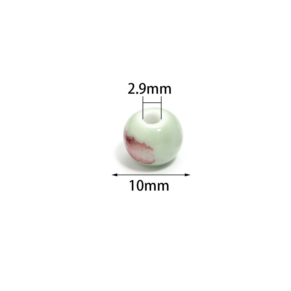10pcs/lot 10mm Ceramic Round Beads Colorful Big Hole Loose Spacer Porcelain Beads For DIY Handmade Bracelet Necklace Accessories