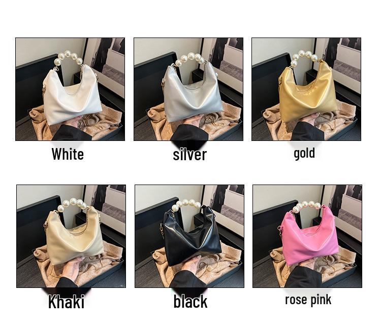 Elegant Women's Pearl Handbag 2025: Chic Chain Shoulder Crossbody with Simple Texture