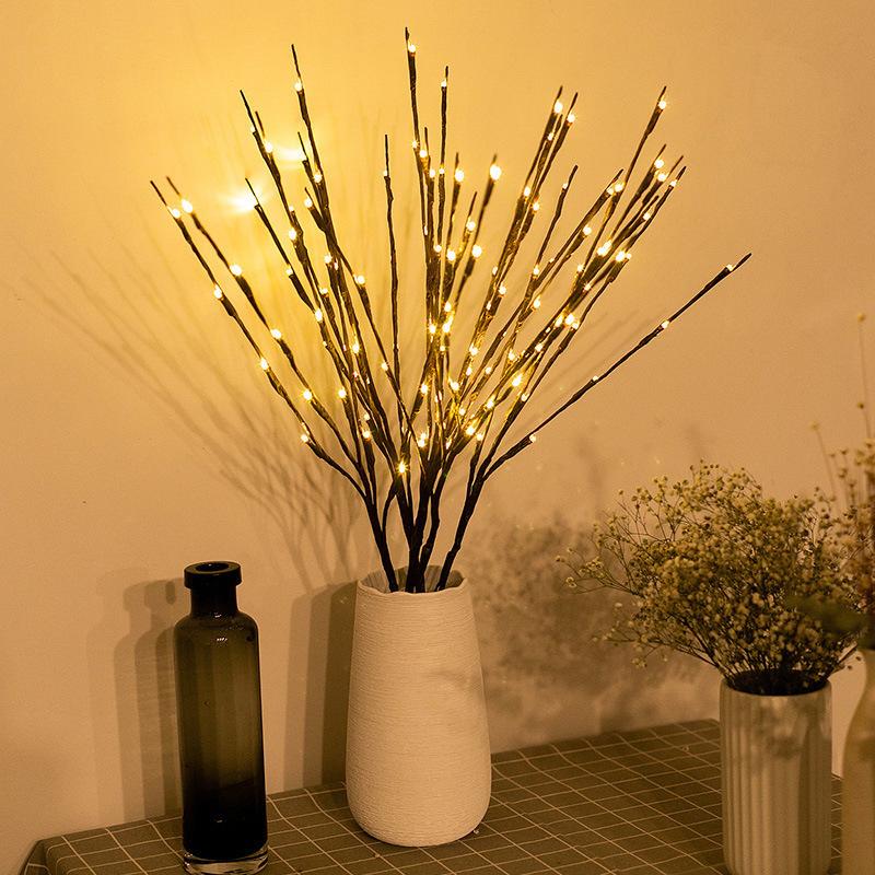 1pc Branch Lights 20 LED Fairy Lights Willow Branches Battery Operated for Home Bedroom Inside Outdoor Decoration