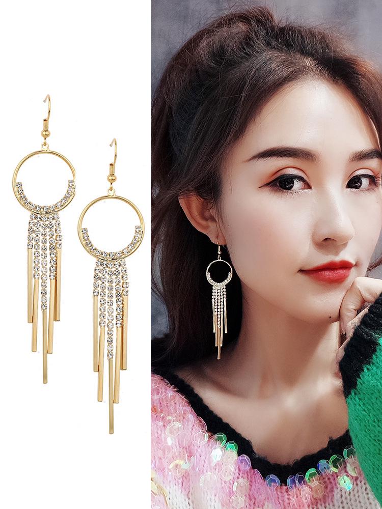 Pearl & Zircon Tassel Earrings