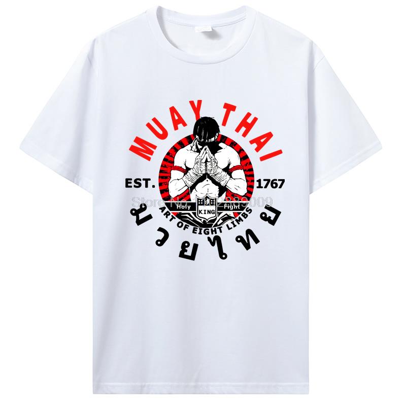 Summer Men Fashion Brand Cotton T Shirt Cool Muay Thai T-shirt Men Wai Kru Thailand Men Casual Tee TShirt Harajuku Tops