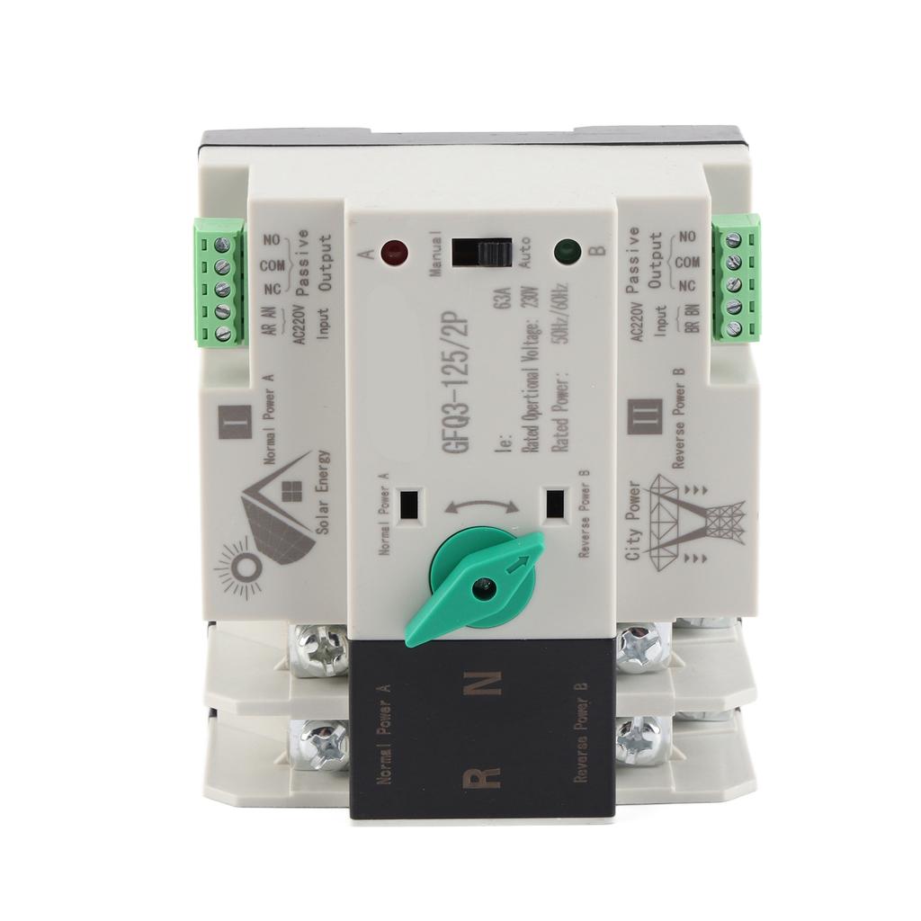 Dual Power Automatic Transfer Switch 2P Millisecond Fast Switching Timing Controller AC230V 5060Hz