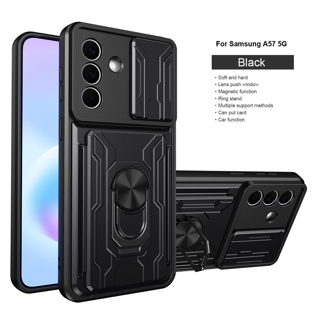 Heavy Duty Armor Case For Samsung Galaxy A14 A15 A16 A06 A07 A57 A37 A56 A36 A26 A54 A34 A55 A35 A05S Card Holder Slot Cover