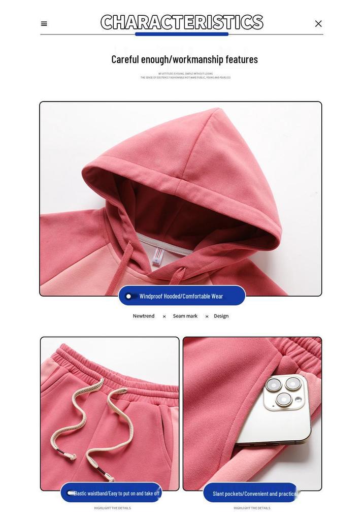 Women's Trendy Casual Suit: 2025 Spring/Autumn Fitness Sportswear with Hooded Sweatshirt & Long Pants.