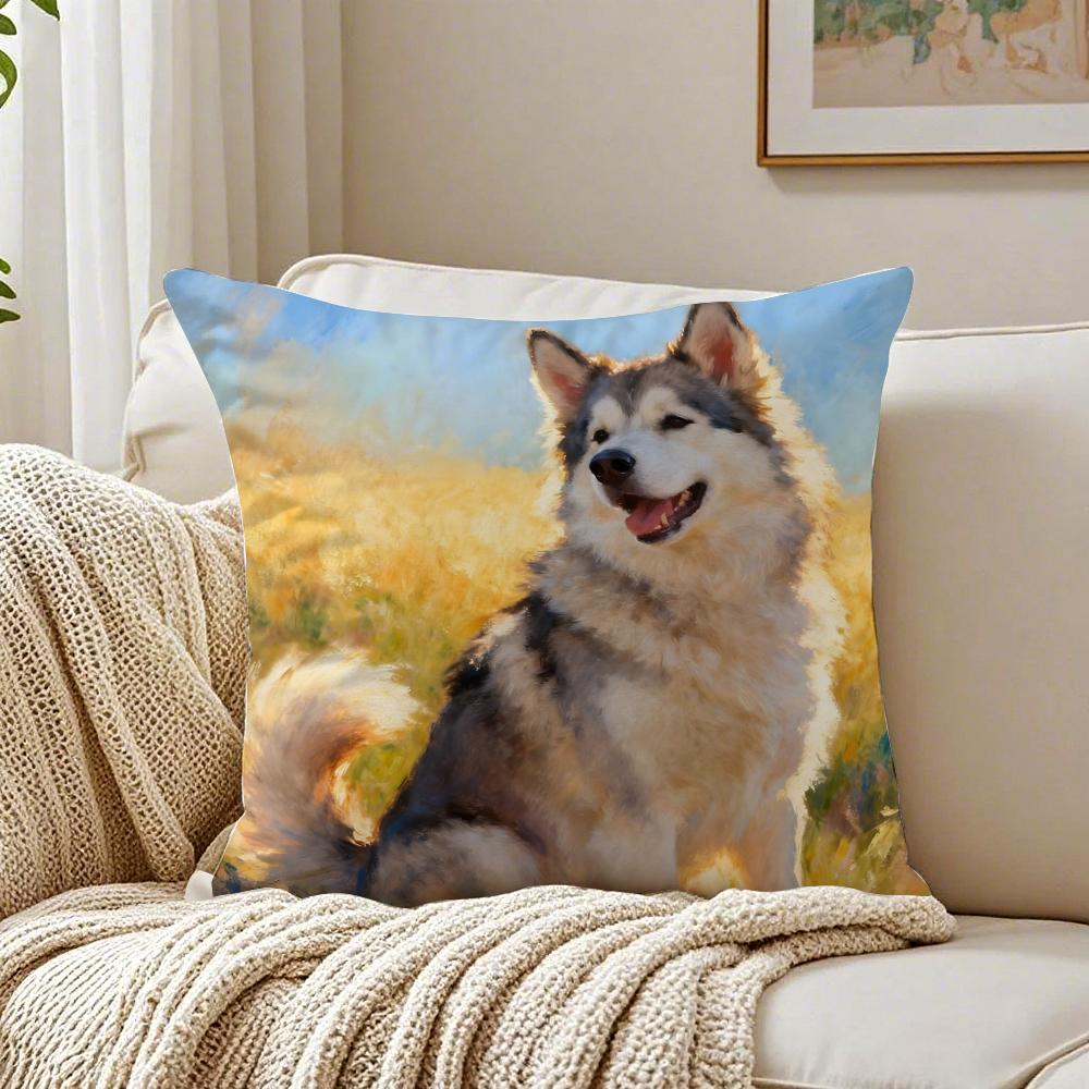 CUTE AAlaskan Malamutes Cushion Cover Pillowcase Antidustmite living Room Sofa Decor Cushion Room