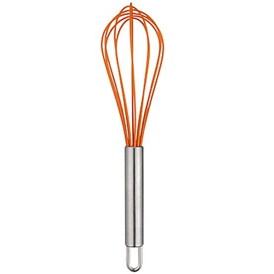 Factory Custom Stainless Steel 304 Egg Beater Cream Whisk Mixer 10 Inch Yellow Silicone