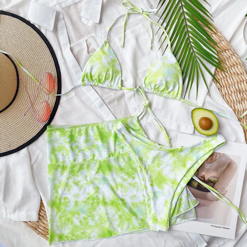 Women's Bikini Swimsuit Split Three-piece Swimsuit Tie-dye 4 Color