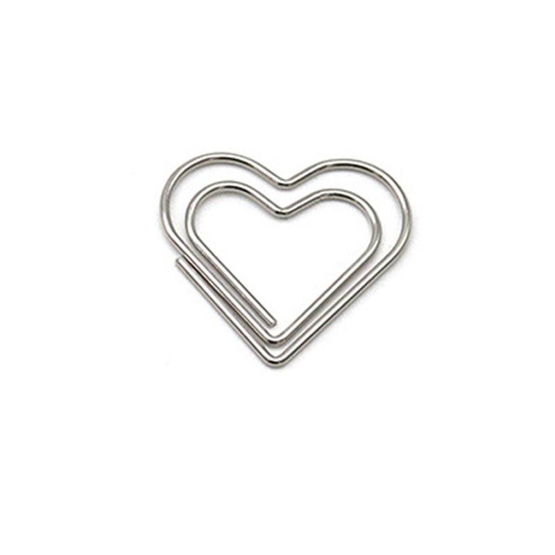 50Pcs Color Love Paper Clip Office Supply Creative Macaron Paper Clip Water Drop Special-shaped Mini Paper Clip