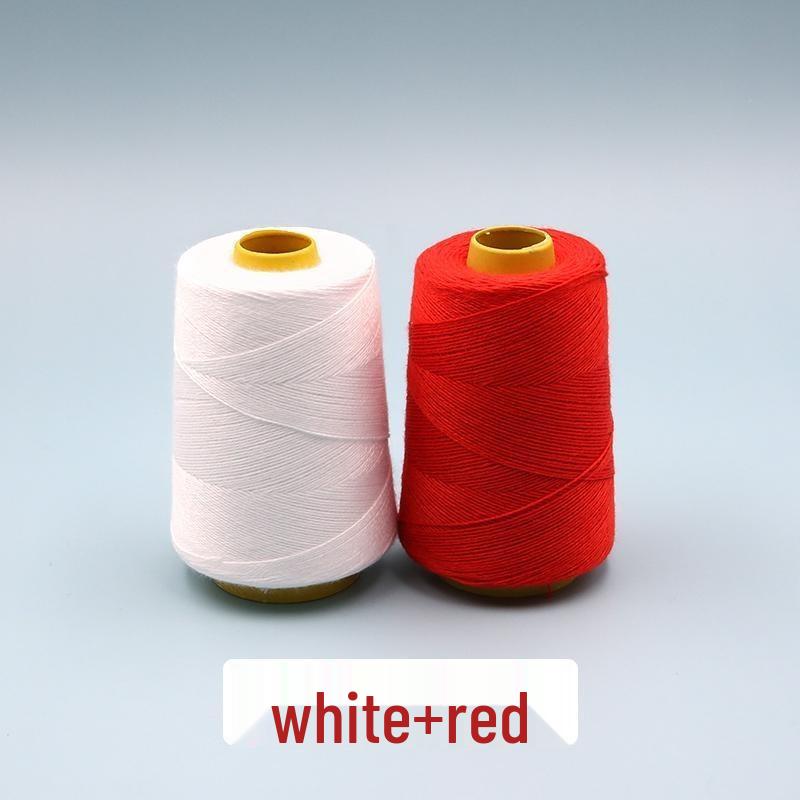 White 3-Ply Quilting Thread: Thick Handmade Cotton for Household Sewing