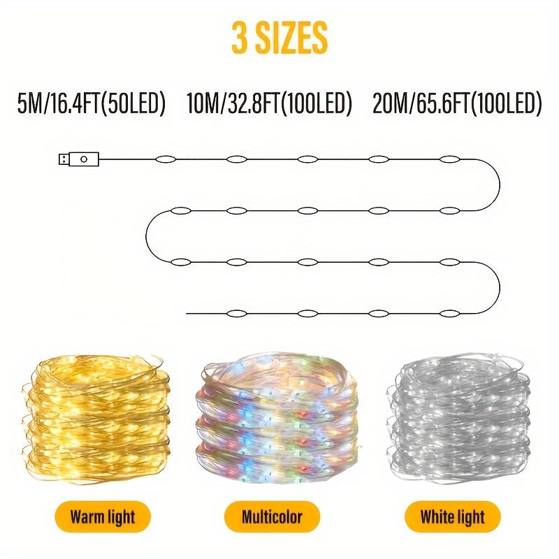 USB Fairy Light String 8 Lighting Modes Remote Control Operation Colorful Light String Perfect for Weddings, Bedrooms, Christmas Decorations