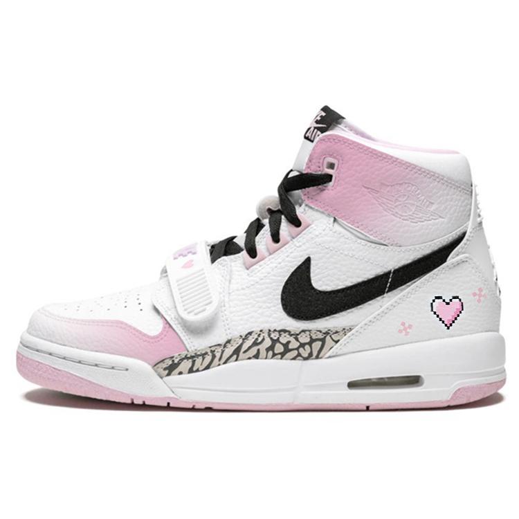 

Jordan Legacy 312 High top Vintage Basketball Shoes GS White Pink AT4040-106(Team47-312) 36