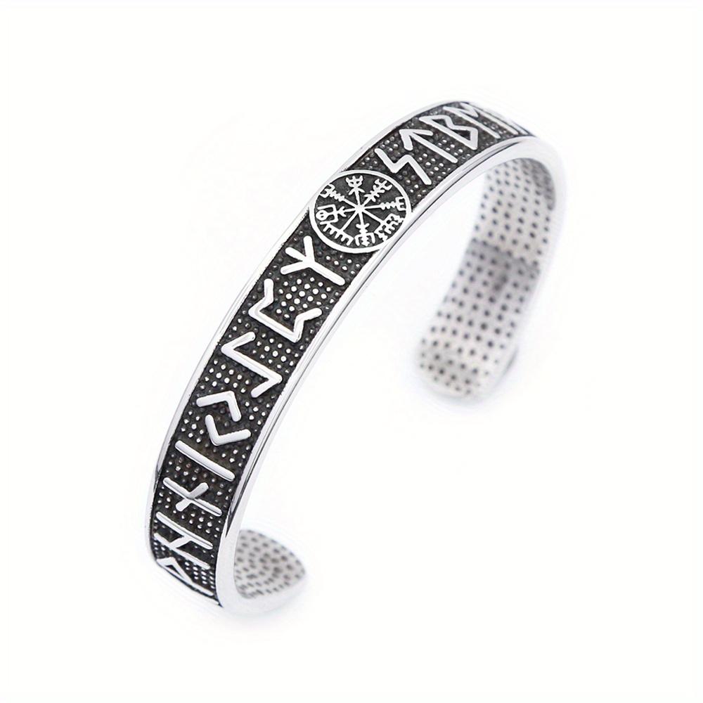 Nordic Vikings 304steel Bracelet for Men and Women, Runes Bracelet, Odin Compass, Bracelets, Fashion Jewelry