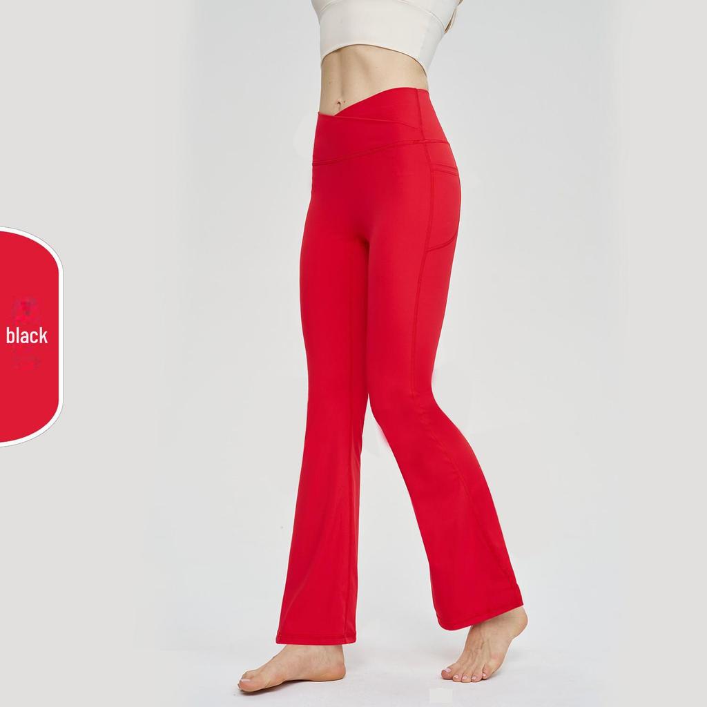 Large Size Parent-Child Flared Yoga Pants with Seamless Design for Running and Fitness