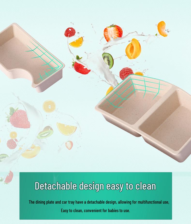 Bamboo Fiber Kids' Cartoon Car Tableware Set – Creative Divided Bowl Gift