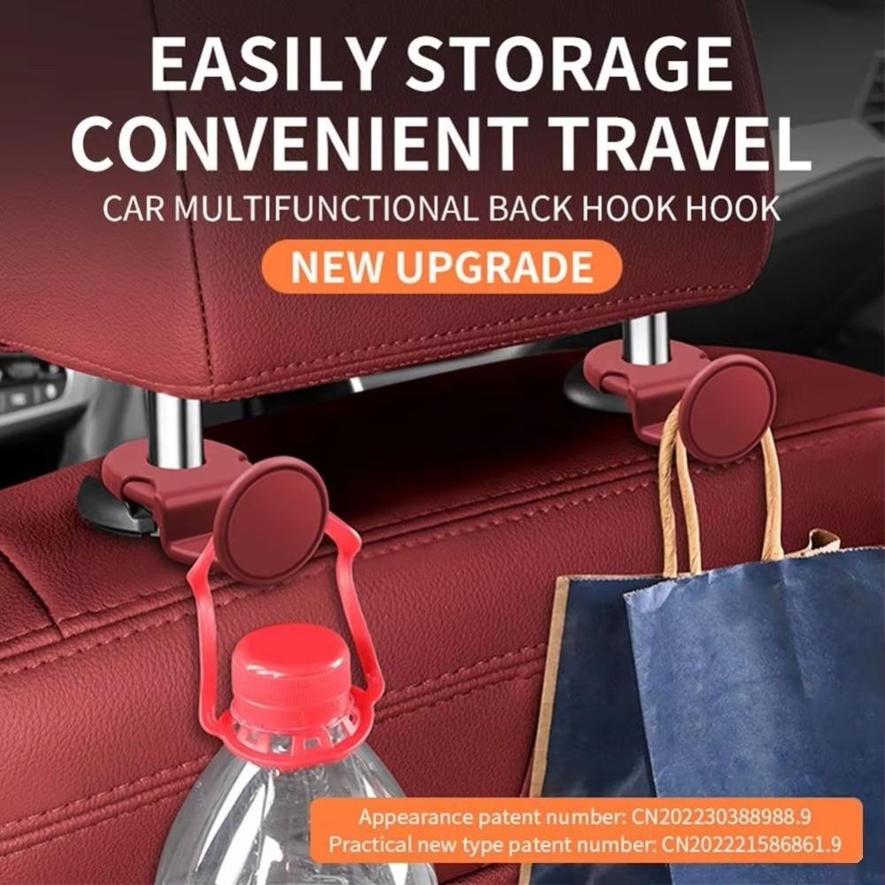 2Pcs Multi-functional Car Back Seat Hook ABS Car Headrest Hooks Vehicle Organization