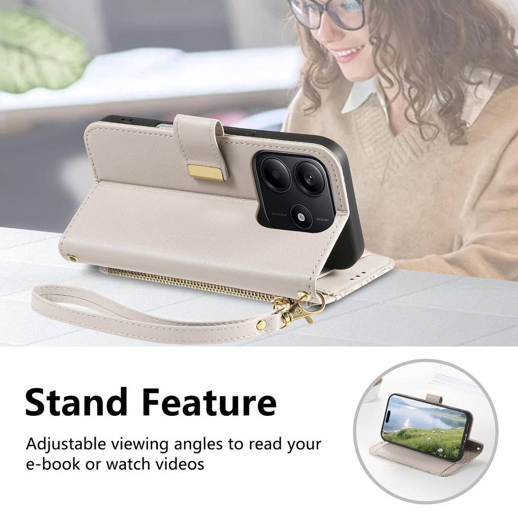 Floral Leather Wallet Case for Oppo A3 Pro/A5 Pro/Realme C63/C75/Reno12 F...Vintage All-in-One Card Holder w/Stand, Magnetic Closure & Wrist Strap