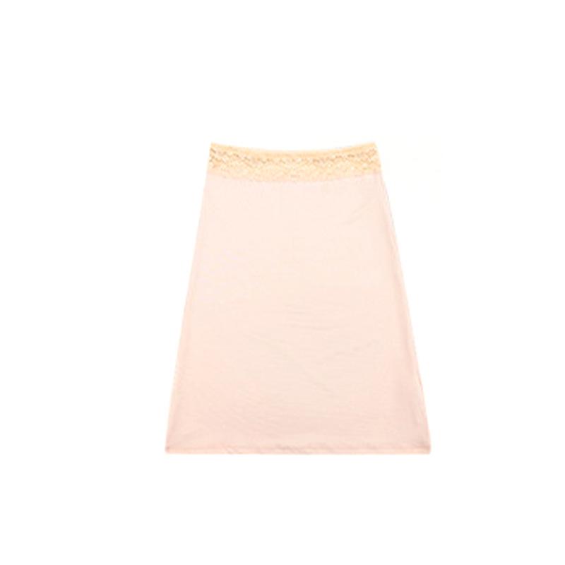 Women's Lace Patchwork Anti-Transparent Midi Skirt - Knee-Length, Anti-Static, Plus Size