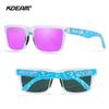 Lunettes de soleil polarisées style carré KDEAM pour hommes et femmes Taille moyenne Largeur totale 145 mm Lunettes de soleil d'extérieur avec étui zippé