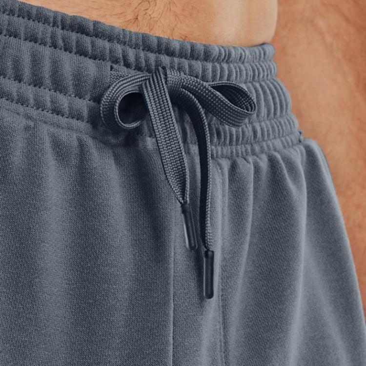 Under Armour Solid Color Elastic Waist Drawstring Cuffed Sports Pants Men Pants Gray 1378600-002