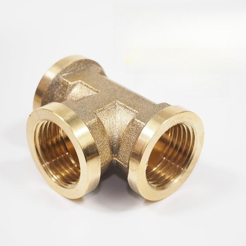 Pneumatic Plumbing Brass Pipe Fitting Male/Female Thread 1/2 BSP Tee Type Copper Fittings Water Oil Gas Adapter