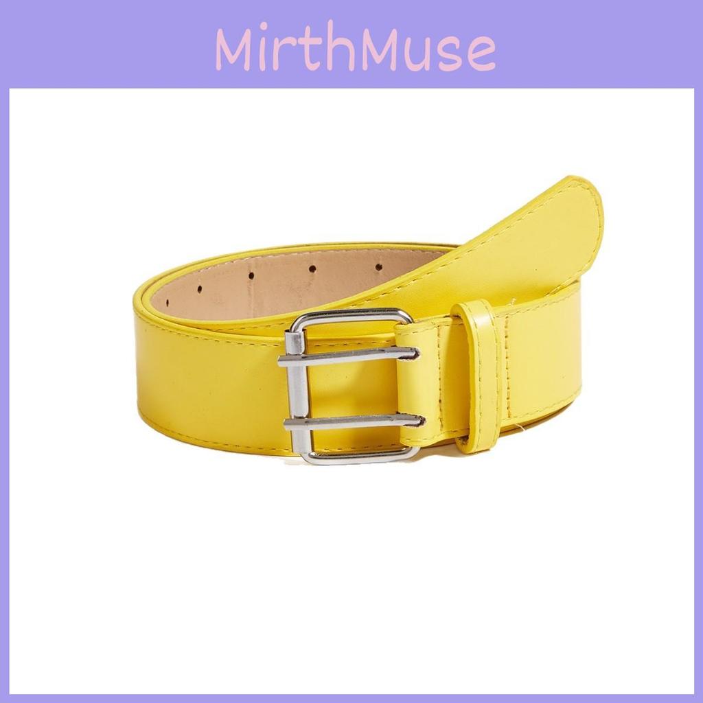 Simple Solid Color Metal Square Buckle Decoration Women Belt For Casual Jeans Wear